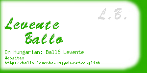 levente ballo business card